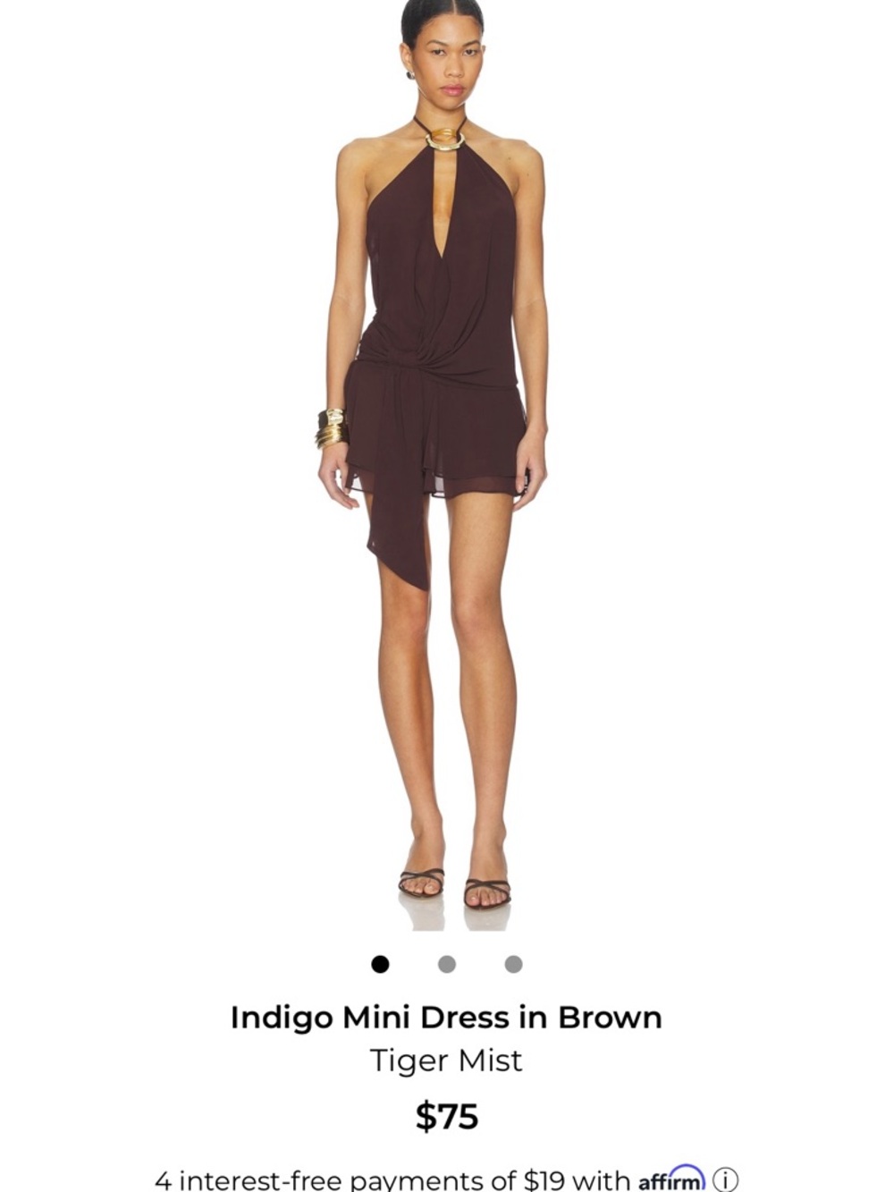 Indigo Mini Dress in Brown from revolve